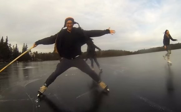 Smooth ice on High Lake shines