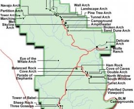 Arches National Park - Layout map