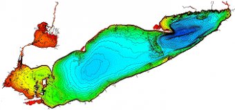 bathymetric map of Lake Erie