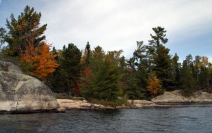 Beautiful Rainy Lake in the fall