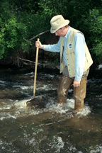 Biological kick sampling in a NYS stream