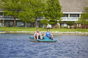 Enjoy an afternoon float on the lake with our paddleboat and canoe rentals. Rates start at for the first hour and for each additional hour. Must be 18 or over to rent a boat. Lifejackets are required and are available.