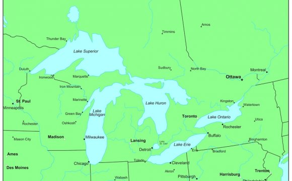 Five Great Lakes in Michigan