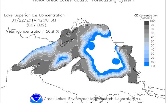 Ice cover on Lake Superior