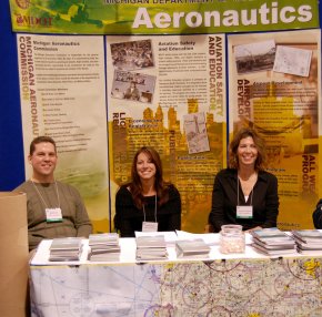 L to R: Matt Brinker, Jennifer Forbes and Mary Kay Treirweiler represented the Michigan Department of Aeronautics, Airport Safety & Compliance Division.