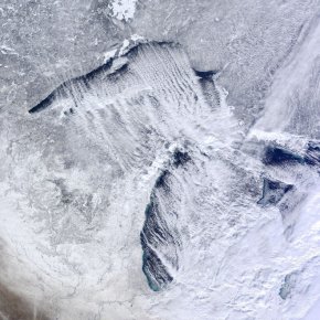 Lake Effect Snow over Great Lakes