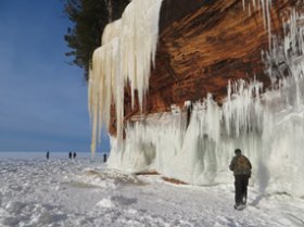 Mainland Sea Caves - Winter Conditions 2014 - Looking North