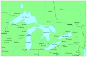 map of the Great Lakes