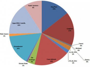 Pie chart showing phosphorus sources in Lower Black Creek