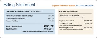 Screen capture of billing statement summary and overview sections.