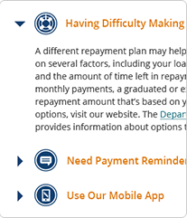 Screen capture of how to find answers to frequently asked questions on the billing statement.