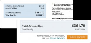 Screen capture of how to make a payment via the new monthly billing statement.