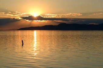 the Great slat lake at sunset