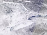 Great Lakes ice coverage satellite