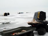 Ice fishing on Lake Erie