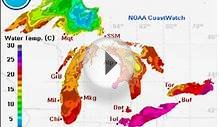 Digital Map of the Great Lakes Surface Water Temperature