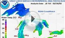 Digital Map of the Great Lakes Surface Water Temperature