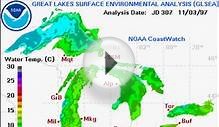 Digital Map of the Great Lakes Surface Water Temperature