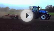 New Holland T7 with CASE IH RMX370 and Packer
